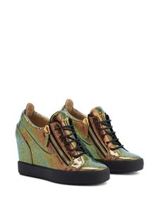 Giuseppe Zanotti Addy glitter sneakers met sleehak - Groen