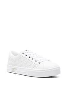 Armani Exchange Geperforeerde sneakers met logopatroon - Wit