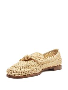 Alexandre Birman Raffia Penny woven loafers - Beige