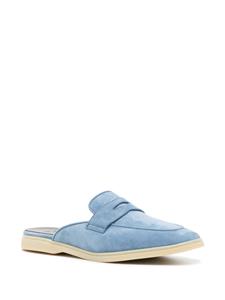 Bougeotte penny-slot suede mules - Blauw