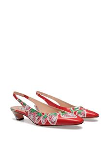 Bally Sylt strawberry-print leather pumps - Rood