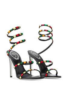 René Caovilla Carnaval satin sandals - Zwart