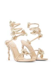 René Caovilla Margot satin sandals - Beige