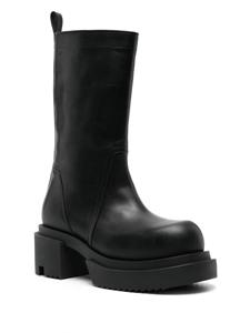 Rick Owens mid-calf leather plaform boots - Zwart
