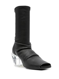 Rick Owens 75mm open-toe leather boots - Zwart