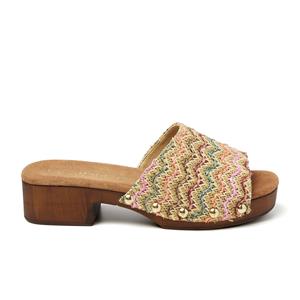 Lazamani Clogs Dames Bella Multi Raffia