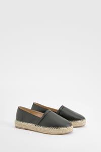 Boohoo Closed Toe Espadrilles, Black