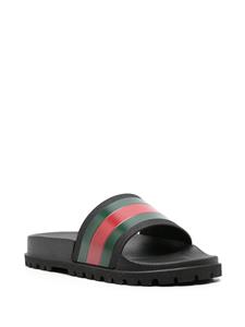 Gucci Pursuit slippers met Web-streep - Zwart