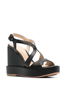 Paloma Barceló Eider 115mm leather wedge sandals - Zwart