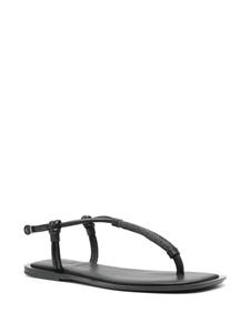 Brunello Cucinelli Leren sandalen met Monili-ketting - Zwart