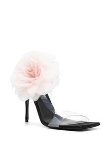 Magda Butrym 105mm floral-appliqué sandals - Zwart