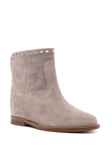Via Roma 15 studded suede boots - Beige