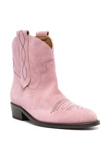 Via Roma 15 suede ankle boots - Rose-pink