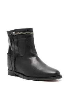 Via Roma 15 leather ankle boots - Zwart