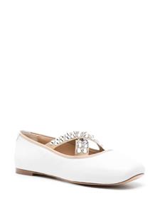 Casadei crystal-embellished ballerina shoes - Wit