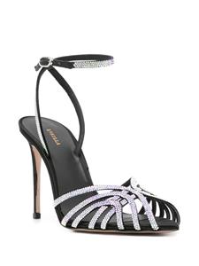 Le Silla Embrace 105 mm sandalen verfraaid met kristallen - Zwart