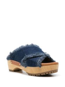 See by Chloé 60mm frayed denim sandals - Blauw
