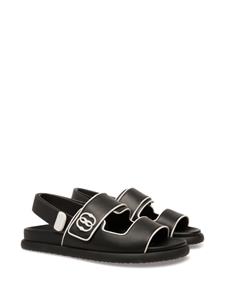 Bally piped-trim leather sandals - Zwart