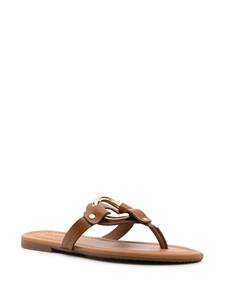 See by Chloé Hana ring-detail leather slides - Bruin