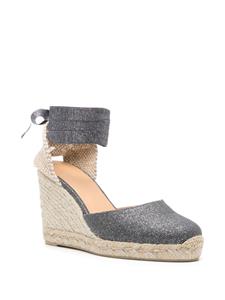 Castañer Carina 90mm glitter wedge espadrilles - Grijs