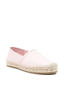 Ferragamo debossed-logo leather espadrilles - Roze