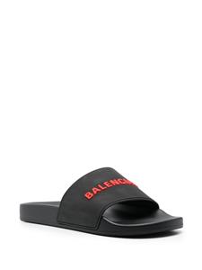 Balenciaga Slippers met logopatch - Zwart