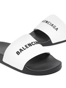 Balenciaga Slippers verfraaid met logo - Zwart