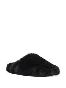 Balenciaga Teddy slippers met imitatielamswol - Zwart