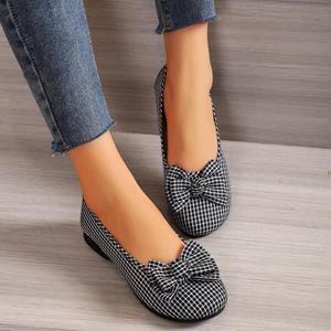 Zorioneko Flat Heel Shoes For Women Comfortable Bow Tie FootWear Lightweight Driving Shoes