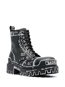 Balenciaga Combat boots met print - Zwart