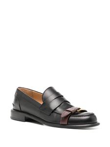 JW Anderson Animated buckle-detail leather loafers - Zwart