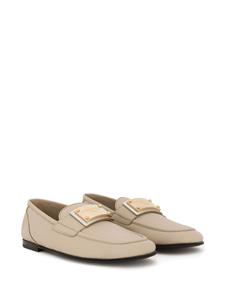 Dolce & Gabbana logo-plaque leather loafers - Beige