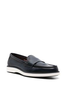 Santoni penny-slot leather loafers - Blauw