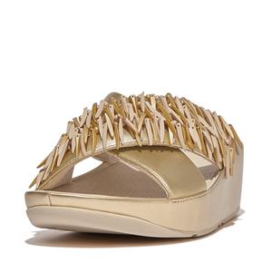 FitFlop Rumba beaded metallic cross slides