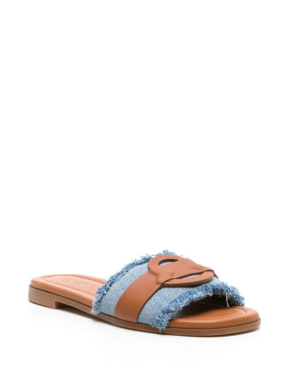 Moncler Bell denim slippers - Blauw