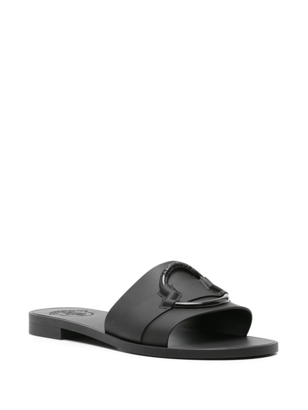 Moncler Mon slippers met gegraveerd logo - Zwart