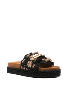 Mou Slippers met touwband - Zwart