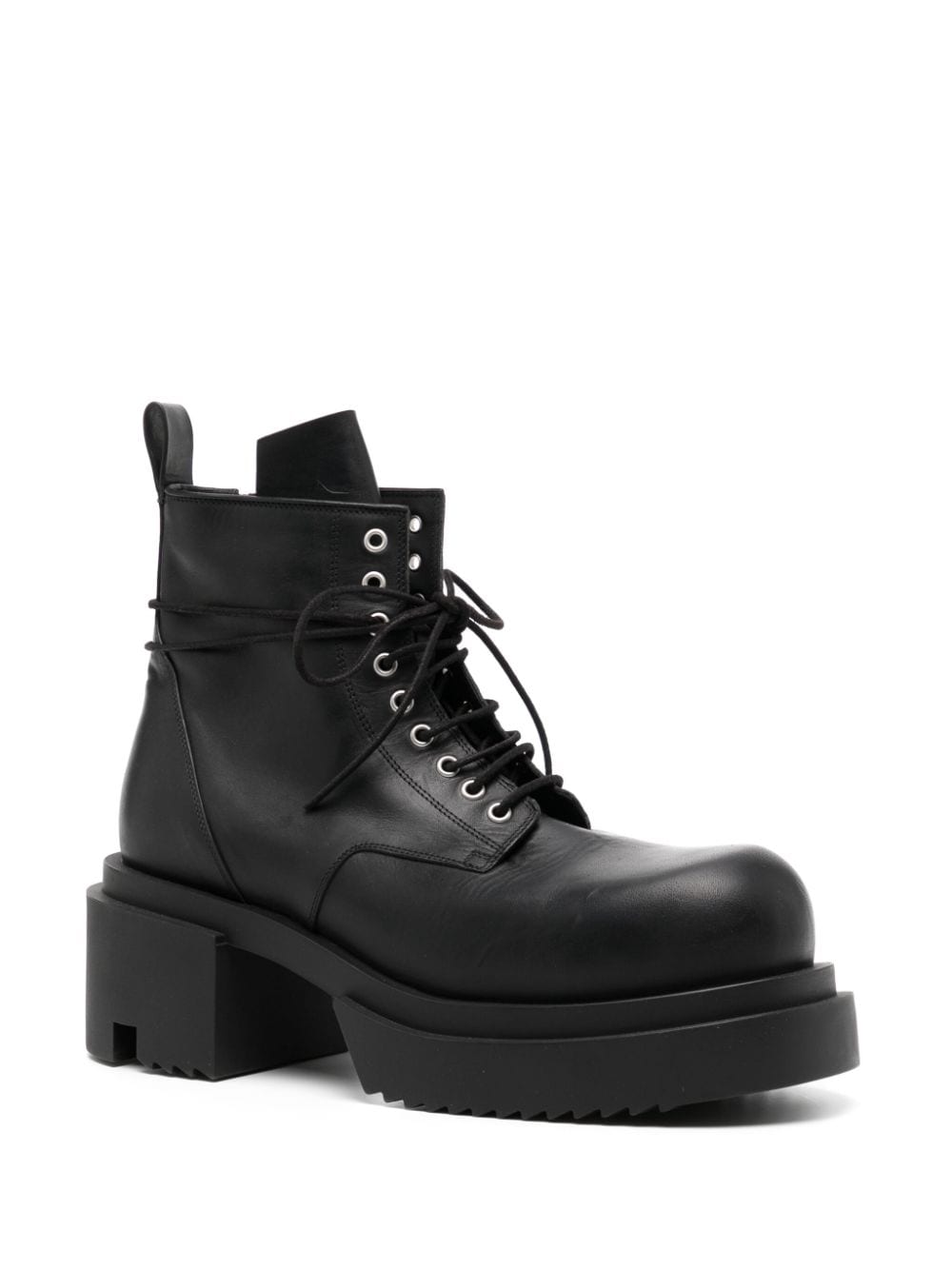 Rick Owens leather Combat boots - Zwart