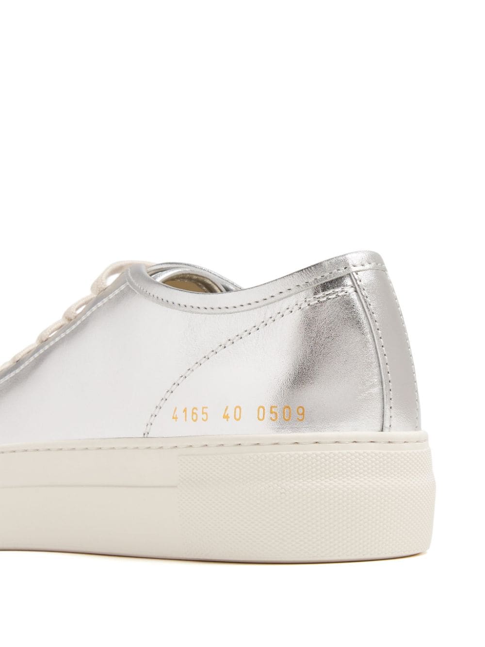 Common Projects Tournament Low metallic-leather sneakers - Zilver
