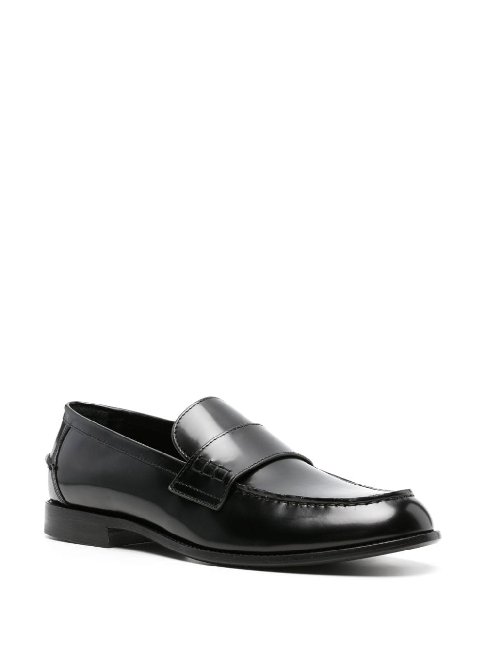 Manuel Ritz round-toe leather loafers - Zwart
