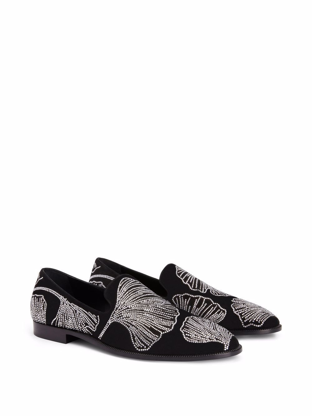 Giuseppe Zanotti Jareth loafers met kristal - Zwart