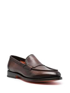 Santoni Leren loafers - Bruin