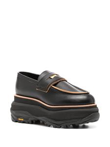 Sacai Leren loafers - Zwart