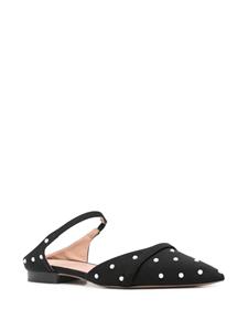 Malone Souliers Uma faux-pearl embellished mules - Zwart