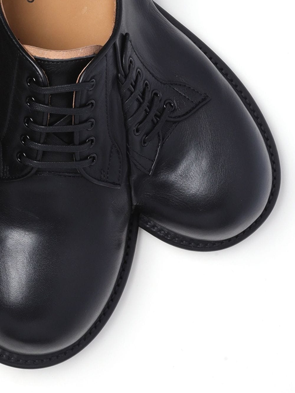 Comme des Garçons Homme Plus Asymmetrische leren derby schoenen - Zwart