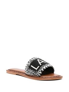 DE SIENA SHOES bead-embellished leather sandals - Zwart