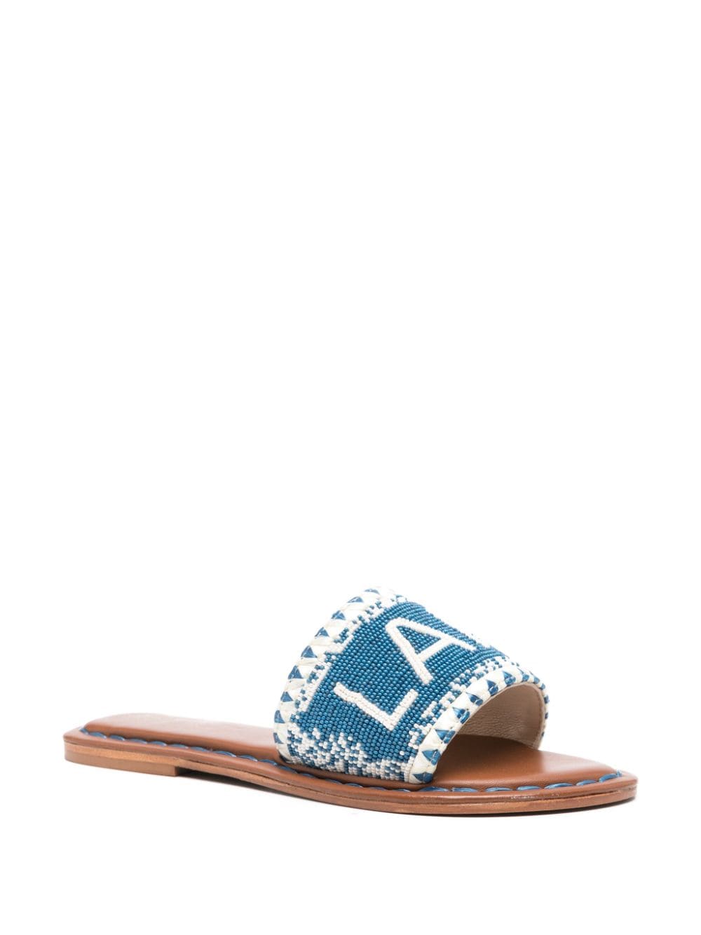 DE SIENA SHOES bead-embellished leather sandals - Blauw