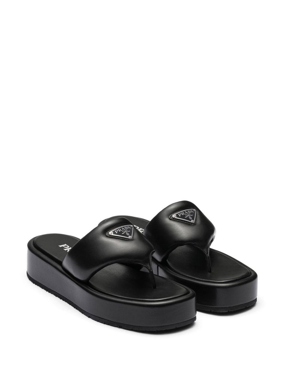 Prada Gewatteerde sandalen - Zwart