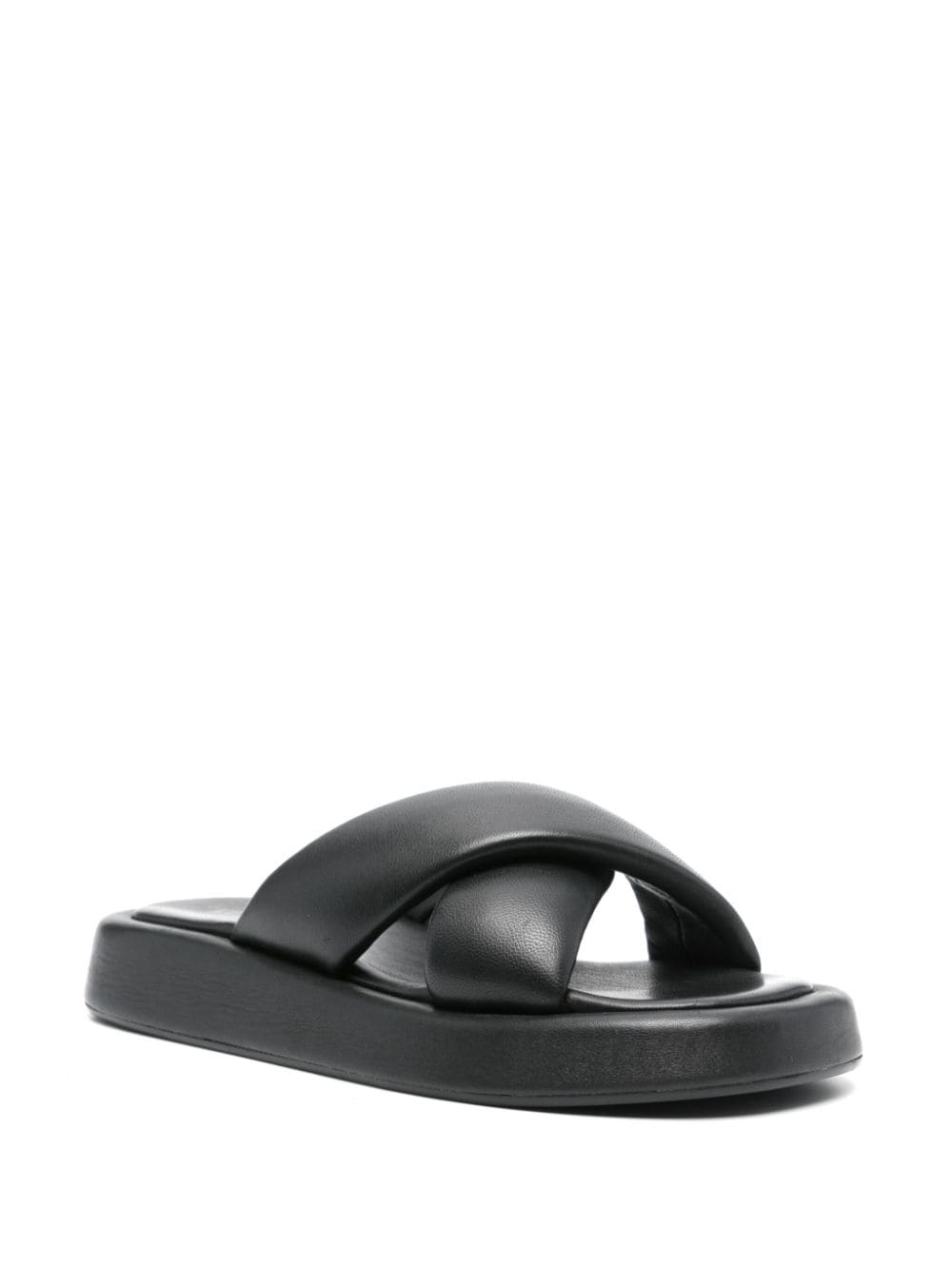 VAMSKO Pillow padded leather sandals - Zwart