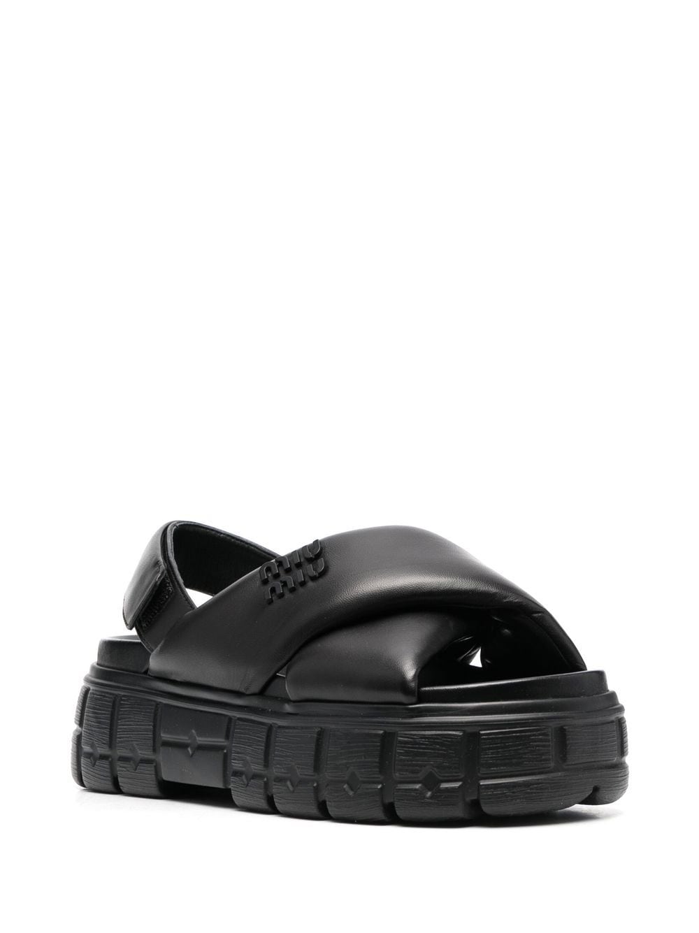 Miu Miu Gewatteerde slingback sandalen - Zwart